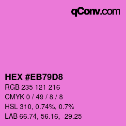 Color code: HEX #EB79D8 | qconv.com