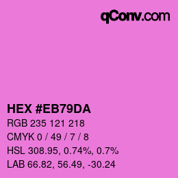 Color code: HEX #EB79DA | qconv.com