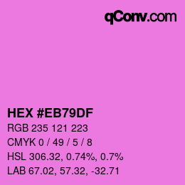 カラーコード: HEX #EB79DF | qconv.com