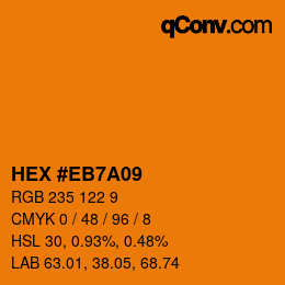 Color code: HEX #EB7A09 | qconv.com