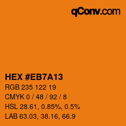 Color code: HEX #EB7A13 | qconv.com