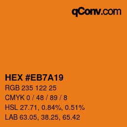 Color code: HEX #EB7A19 | qconv.com