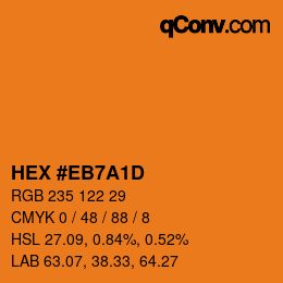 Color code: HEX #EB7A1D | qconv.com