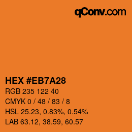 Color code: HEX #EB7A28 | qconv.com