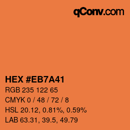 Color code: HEX #EB7A41 | qconv.com