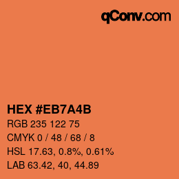 Color code: HEX #EB7A4B | qconv.com