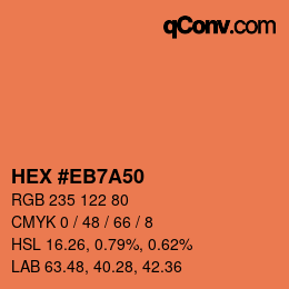 Color code: HEX #EB7A50 | qconv.com