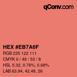 Color code: HEX #EB7A6F | qconv.com