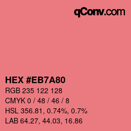 Color code: HEX #EB7A80 | qconv.com