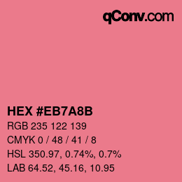 カラーコード: HEX #EB7A8B | qconv.com