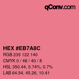 Code couleur: HEX #EB7A8C | qconv.com