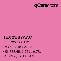Color code: HEX #EB7AAC | qconv.com