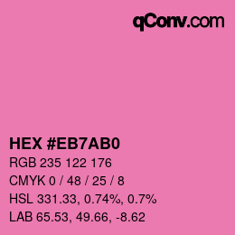 Color code: HEX #EB7AB0 | qconv.com