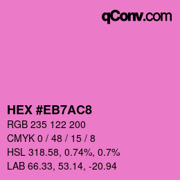 Color code: HEX #EB7AC8 | qconv.com