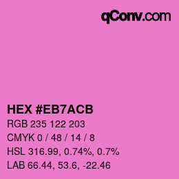 Color code: HEX #EB7ACB | qconv.com