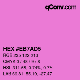 Color code: HEX #EB7AD5 | qconv.com