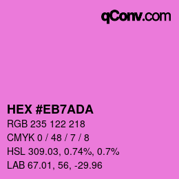 Color code: HEX #EB7ADA | qconv.com
