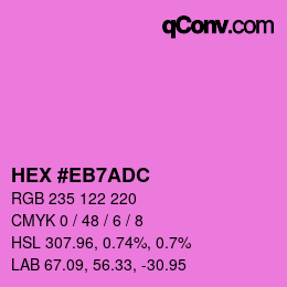 Color code: HEX #EB7ADC | qconv.com