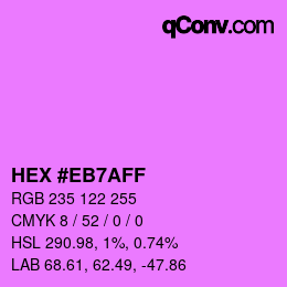 Color code: HEX #EB7AFF | qconv.com