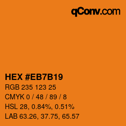 Color code: HEX #EB7B19 | qconv.com