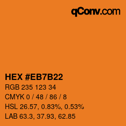 Color code: HEX #EB7B22 | qconv.com