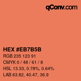 カラーコード: HEX #EB7B5B | qconv.com