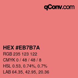 Color code: HEX #EB7B7A | qconv.com