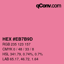 Color code: HEX #EB7B9D | qconv.com
