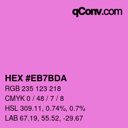 Color code: HEX #EB7BDA | qconv.com