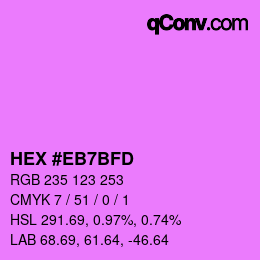 Color code: HEX #EB7BFD | qconv.com