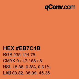 Color code: HEX #EB7C4B | qconv.com