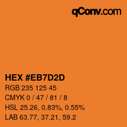 Color code: HEX #EB7D2D | qconv.com