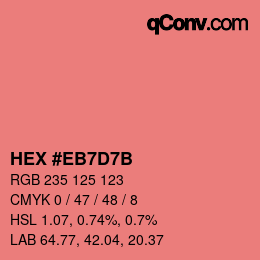 Color code: HEX #EB7D7B | qconv.com