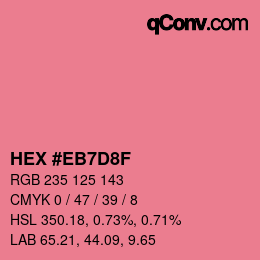 Color code: HEX #EB7D8F | qconv.com