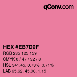 カラーコード: HEX #EB7D9F | qconv.com