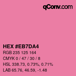 カラーコード: HEX #EB7DA4 | qconv.com
