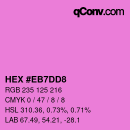 Color code: HEX #EB7DD8 | qconv.com