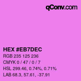 Color code: HEX #EB7DEC | qconv.com