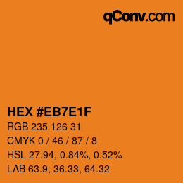 Color code: HEX #EB7E1F | qconv.com