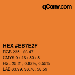 Farbcode: HEX #EB7E2F | qconv.com