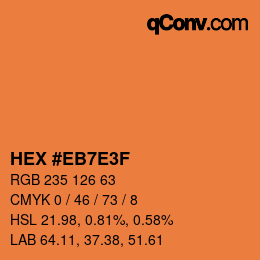 Color code: HEX #EB7E3F | qconv.com
