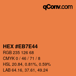 Farbcode: HEX #EB7E44 | qconv.com