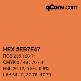 Color code: HEX #EB7E47 | qconv.com