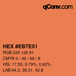 Color code: HEX #EB7E51 | qconv.com