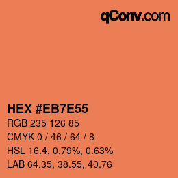 Color code: HEX #EB7E55 | qconv.com