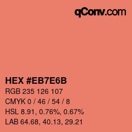 カラーコード: HEX #EB7E6B | qconv.com