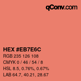 Farbcode: HEX #EB7E6C | qconv.com
