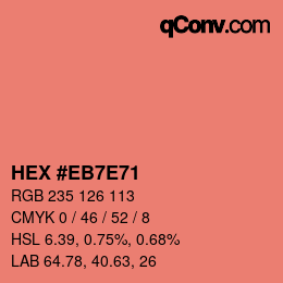 Color code: HEX #EB7E71 | qconv.com