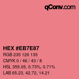 カラーコード: HEX #EB7E87 | qconv.com