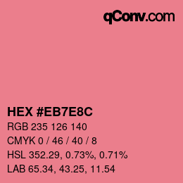 Color code: HEX #EB7E8C | qconv.com
